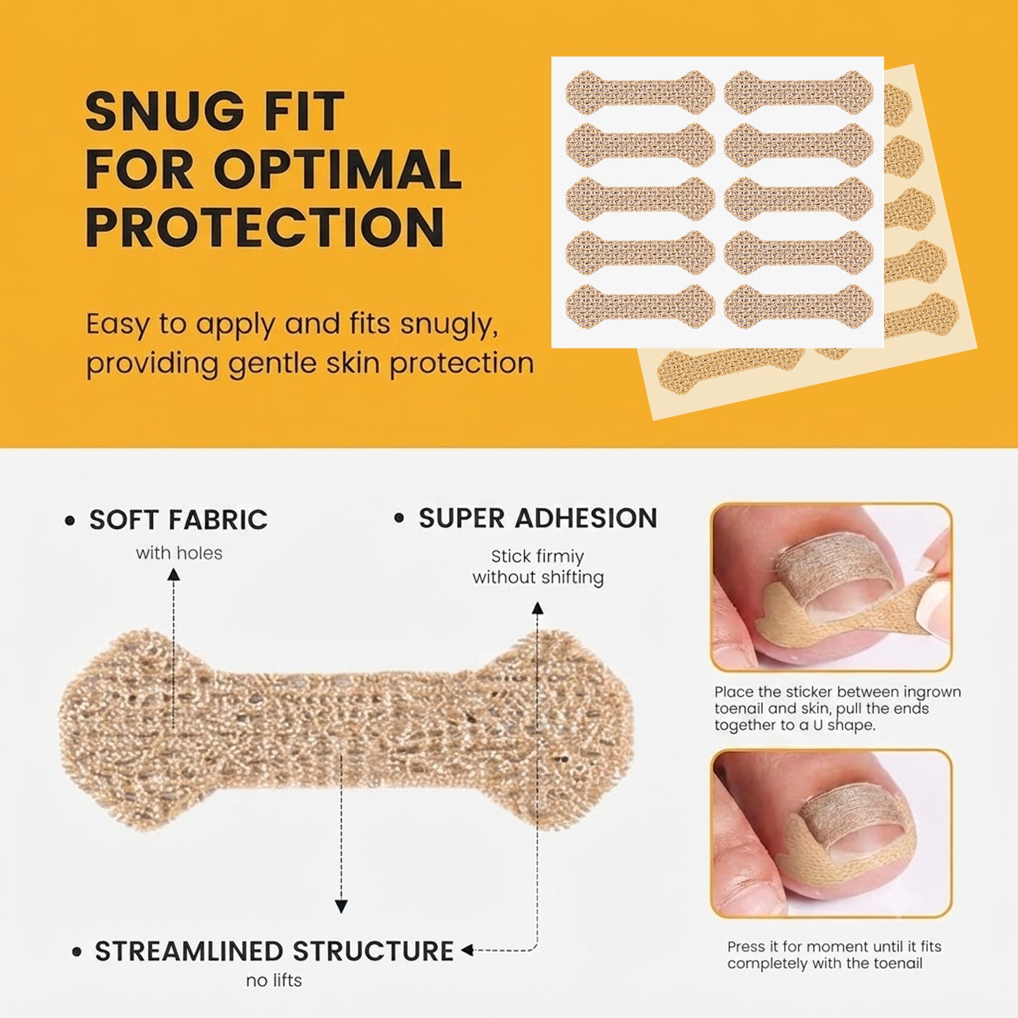 1 Set Ingrown Nail Correction Strips – Fingernail/Toenail Correction Tools and Care Supplies
