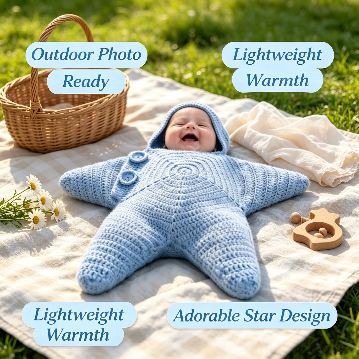 Star Shape Crochet Baby Sleep Sack