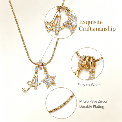 A-Z Letter Initial Necklace Pendant Jewelry Gift for Women & Girls