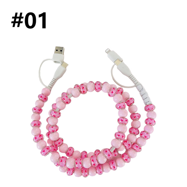 4 in 1 USB C Cable Multi Beaded Charger Cord