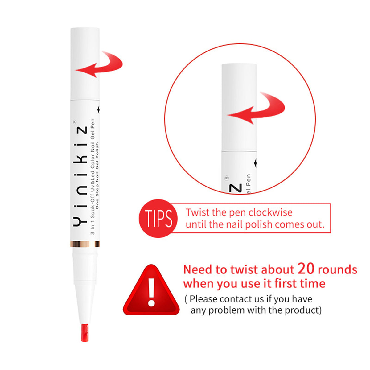 3 in 1 One Step Gel Nail Polish Pen with UV Light Kit