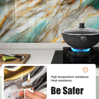 10-Pack Self-Adhesive Tile Stickers | Single Tile Size 11.8" x 11.8" | Waterproof