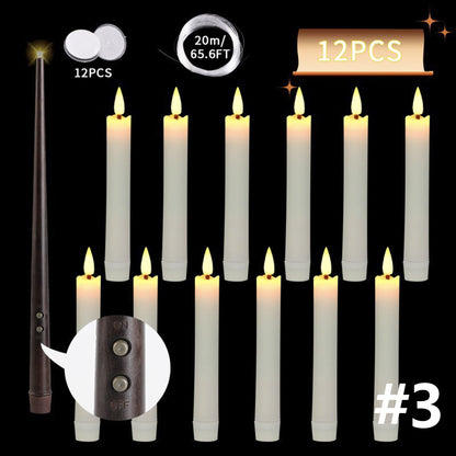 Set of 12 Flameless Taper Candles