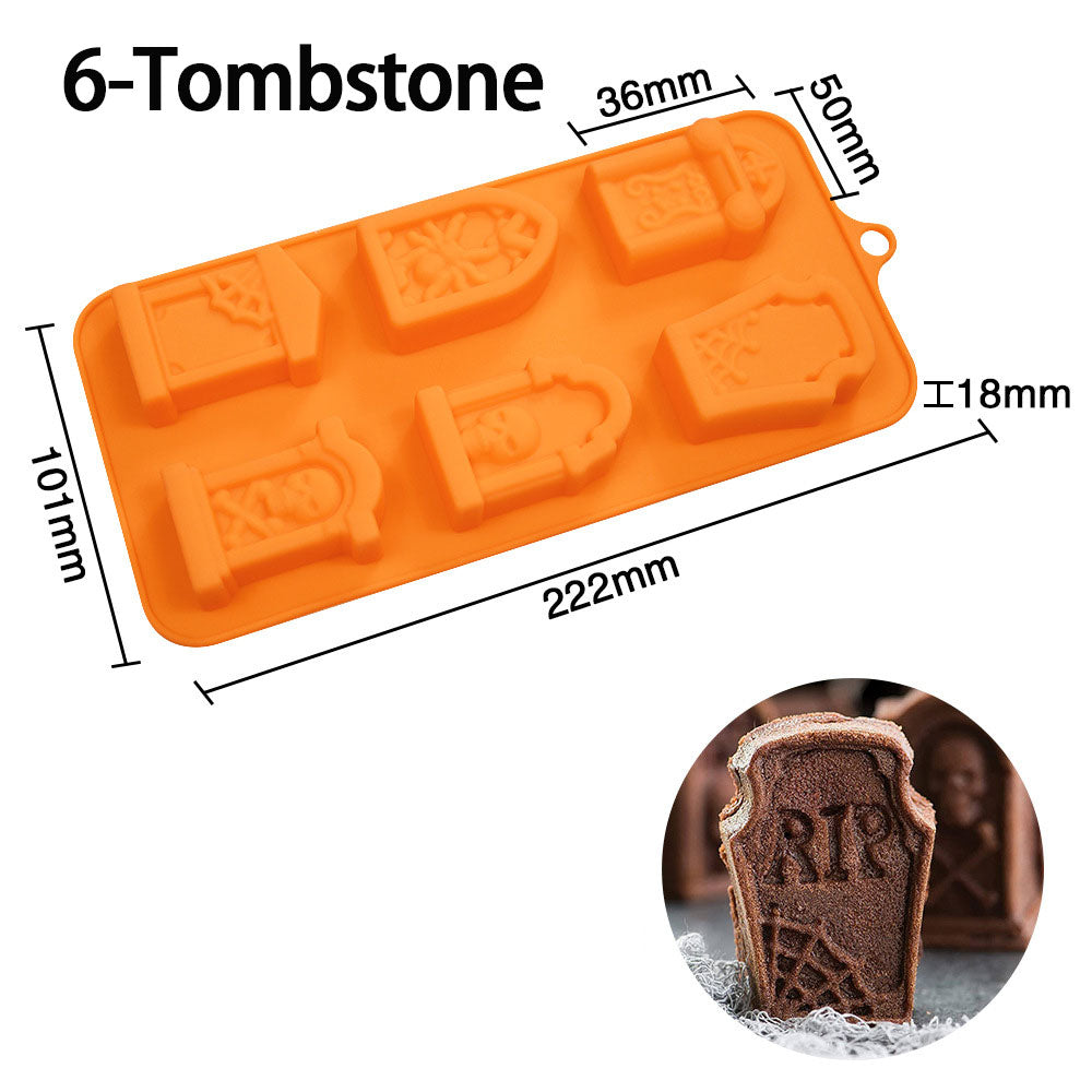 Skull-Shaped Baking Mold - 6/10 Cavity Halloween Baking Mold