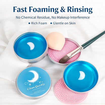 Makeup Brush Cleaner Soap with Silicone Scrubber Mat
