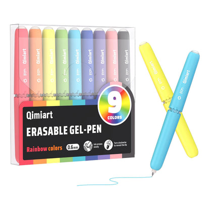 9-Color Thermo-Erasable Gel Pen Set – 0.6mm Fine Tip