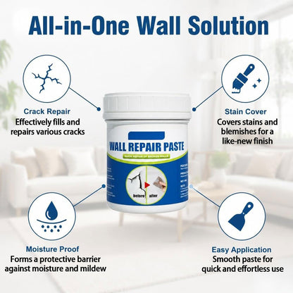 Wall Repair Paste, Crack Patch Filler for Stain Scratch Damage Restoration
