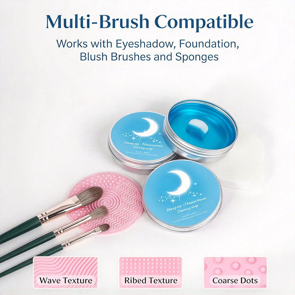 Makeup Brush Cleaner Soap with Silicone Scrubber Mat