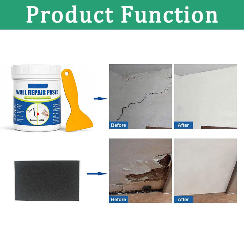 Wall Repair Paste, Crack Patch Filler for Stain Scratch Damage Restoration
