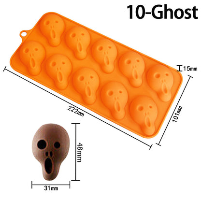 Skull-Shaped Baking Mold - 6/10 Cavity Halloween Baking Mold