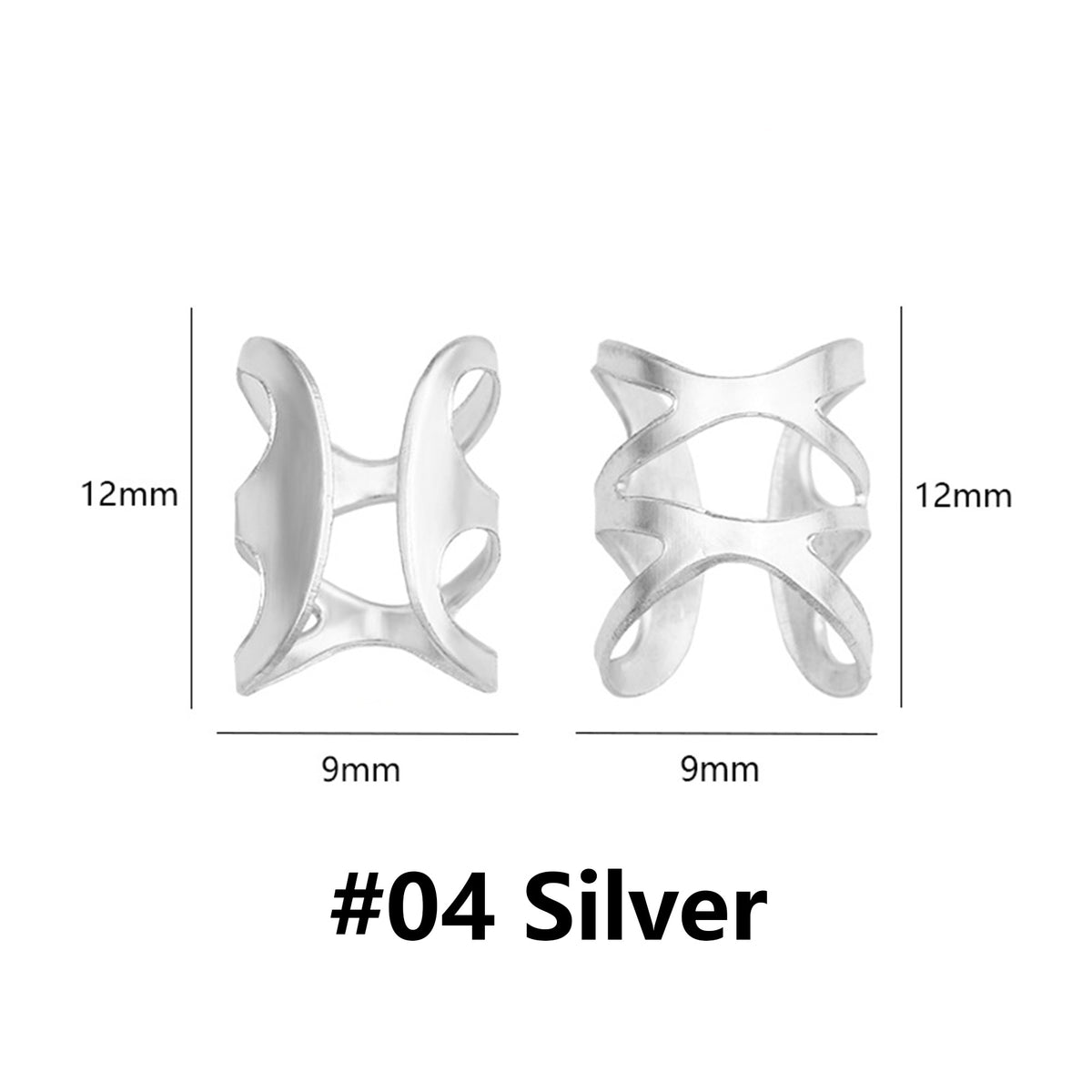 Silver Aluminum Dreadlock Cuffs, Adjustable Hair Rings for Braids