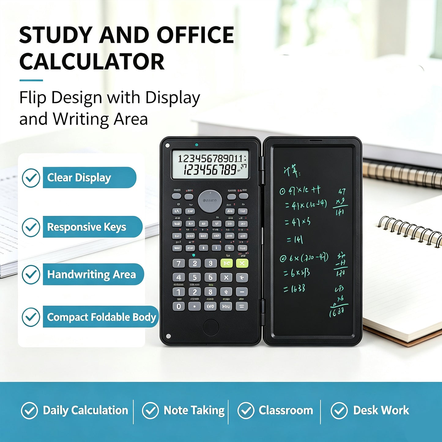 Scientific Calculators with Pen for Students Office Financial Work