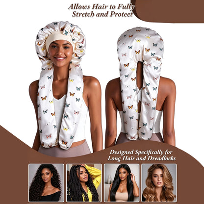 Double Layer Satin Pantyhose Bonnet for Long Hair Sleeping Bonnet