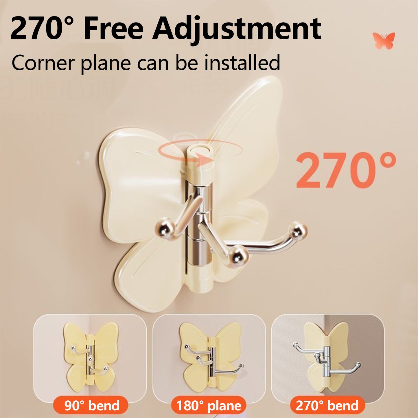 3-Hook Butterfly Decorative Hanger Suitable for Any Place