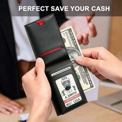 Slim RFID Blocking Wallet with Pop Up Card Holder ID Window