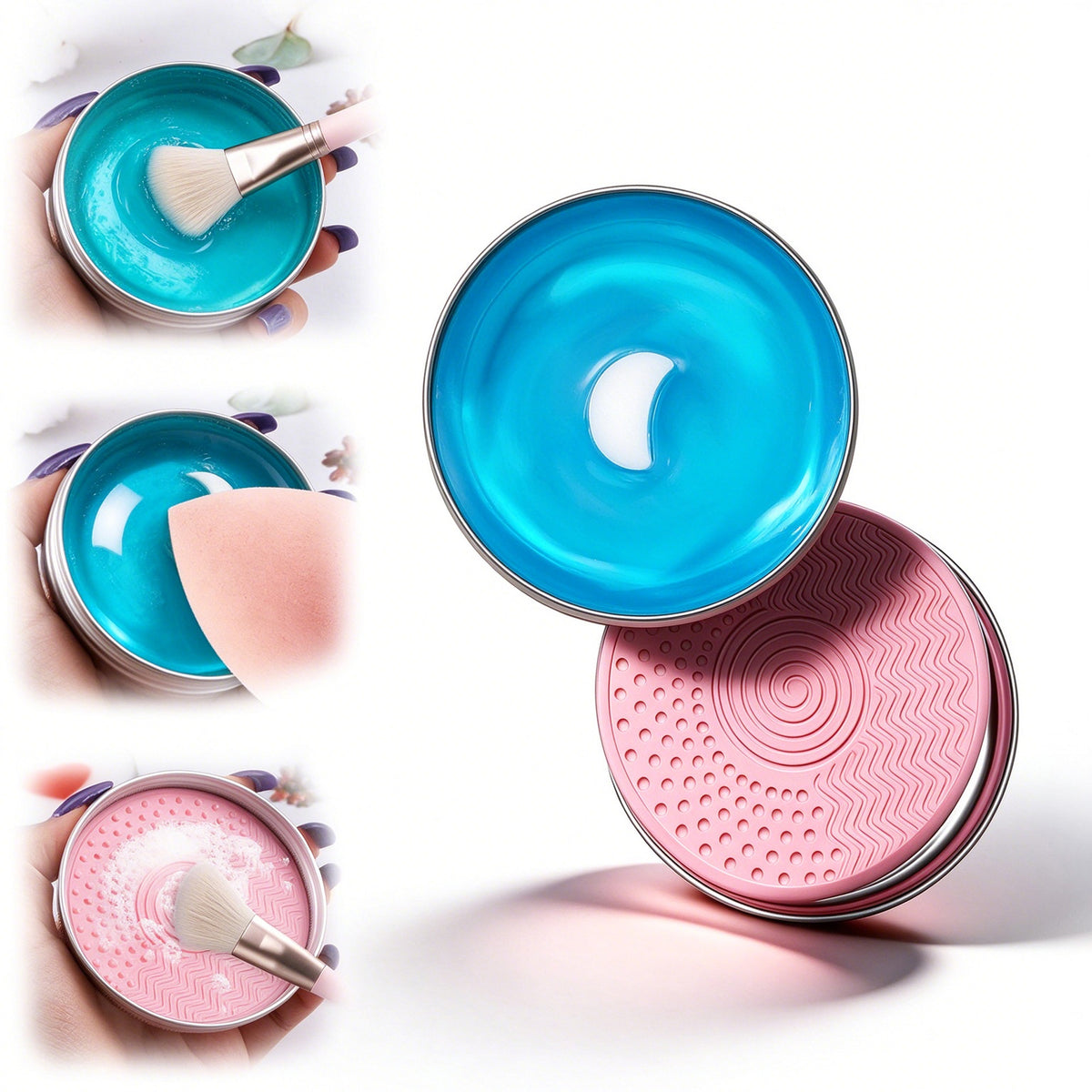 Makeup Brush Cleaner Soap with Silicone Scrubber Mat