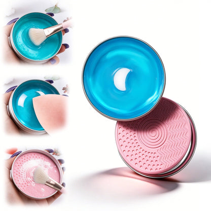 Makeup Brush Cleaner Soap with Silicone Scrubber Mat