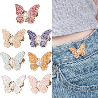 7 Sets Adjustable Waist Tightener Clips – Detachable Jean Buttons for Loose Jeans, No-Sew Waist Buckle Set