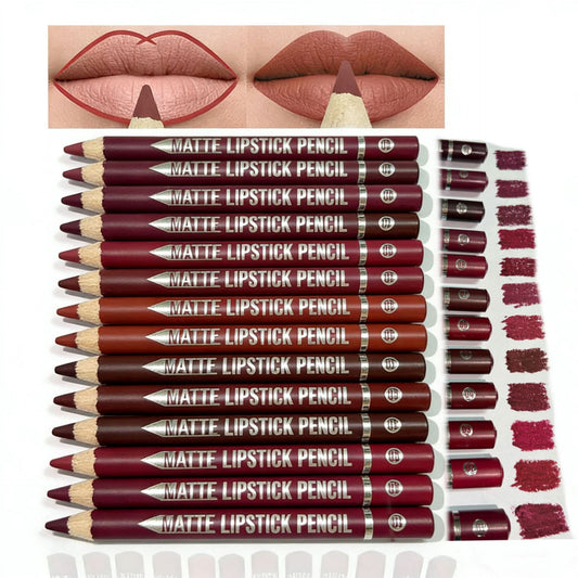 12 Pcs Matte Lip Crayon with Sharpener