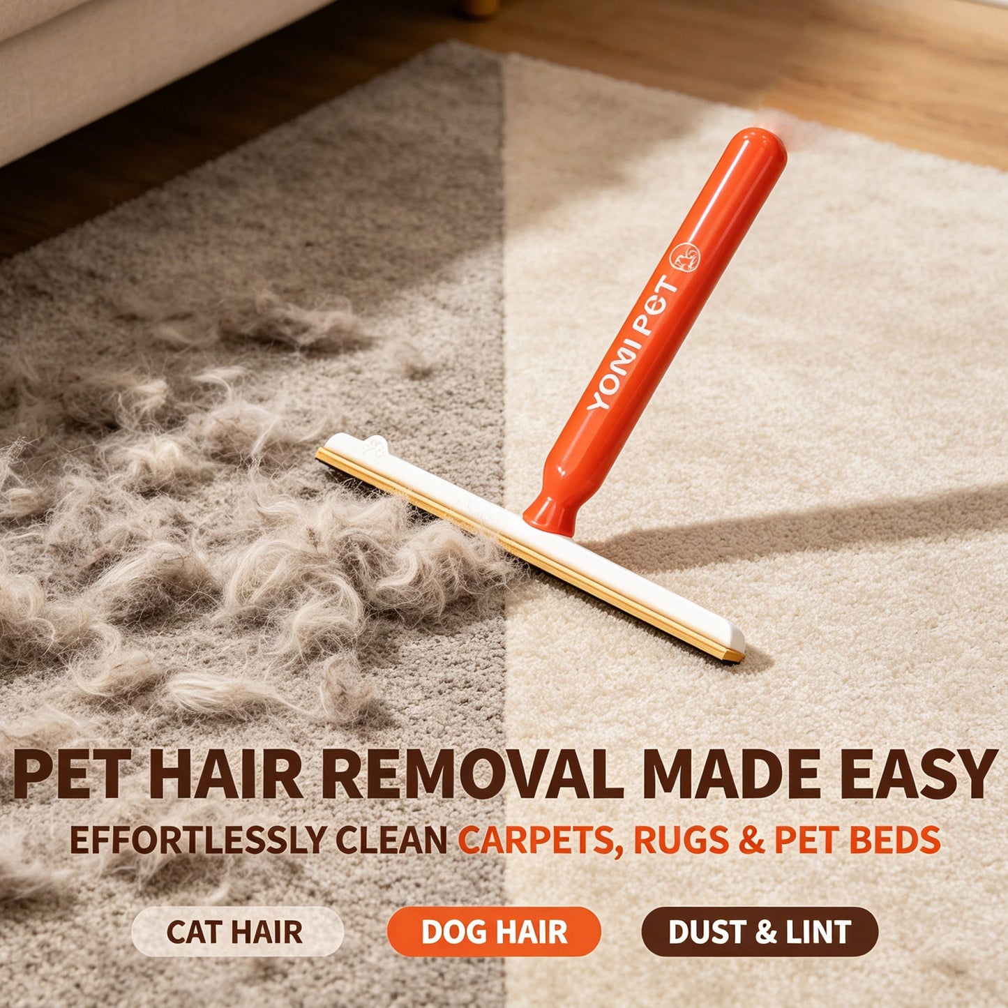 Pet Hair Remover for Carpets & Rugs