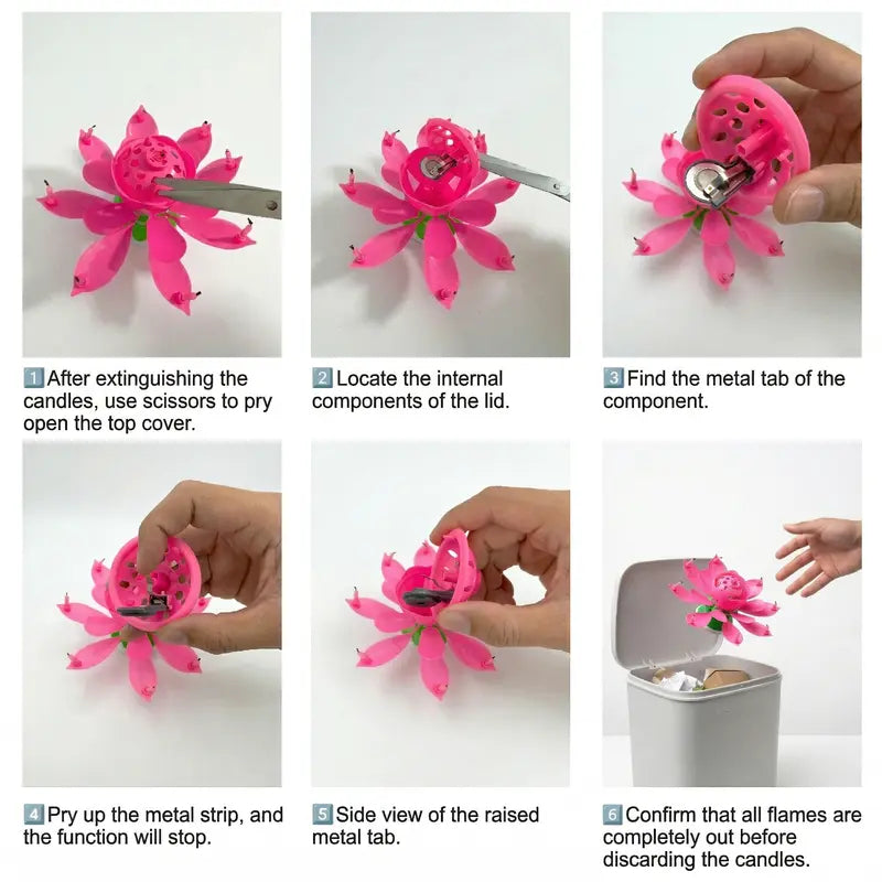 2Pack Rotatable Automatic Blooming Birthday Cake Decoration-with Birthday Song