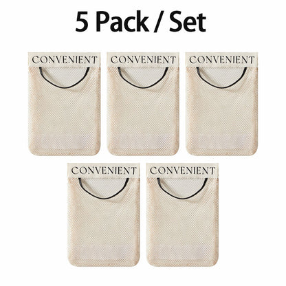 10-Pack Hanging Mesh Bags-Adhesive Storage Bags