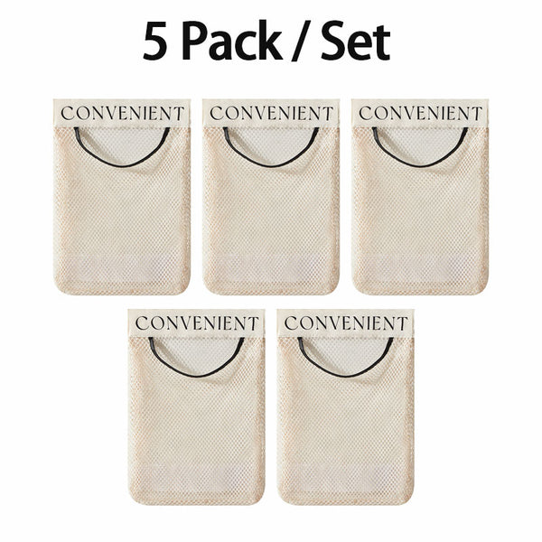 10-Pack Hanging Mesh Bags-Adhesive Storage Bags