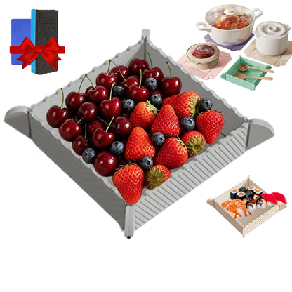 2-in-1 Magnetic Silicone Mat & Foldable Serving Tray