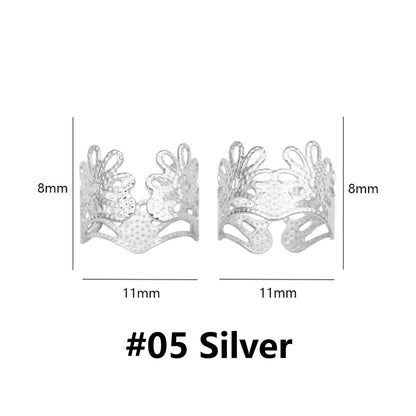 Silver Aluminum Dreadlock Cuffs, Adjustable Hair Rings for Braids