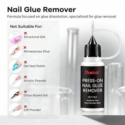Pinpoint Nail Glue Remover – Non-Acetone, Gentle Formula for Press On & Gel Nail Tips, Works on Glue Gel