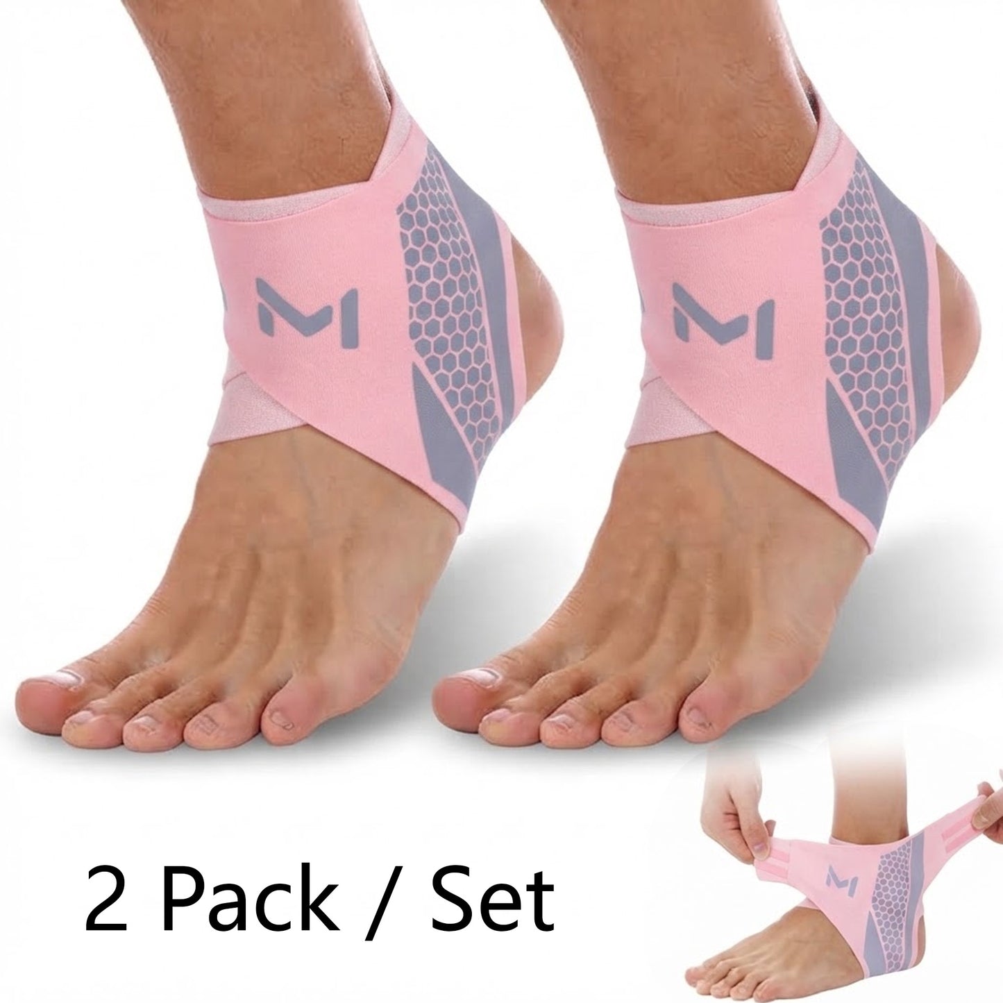2 Pack/Set Ankle Braces - Adjustable Figure-Eight Stabilizers