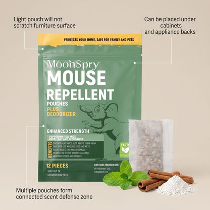 Humane Rodent Control Defense Device Eco Friendly Mouse Repellent Indoor, 12 Packs