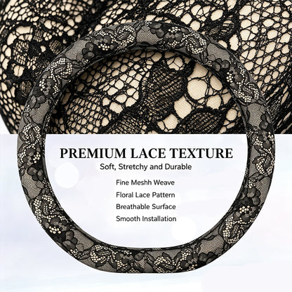 Car Wheel Cover 15 Inches Lace Pattern Anti-Slip Interior Decor