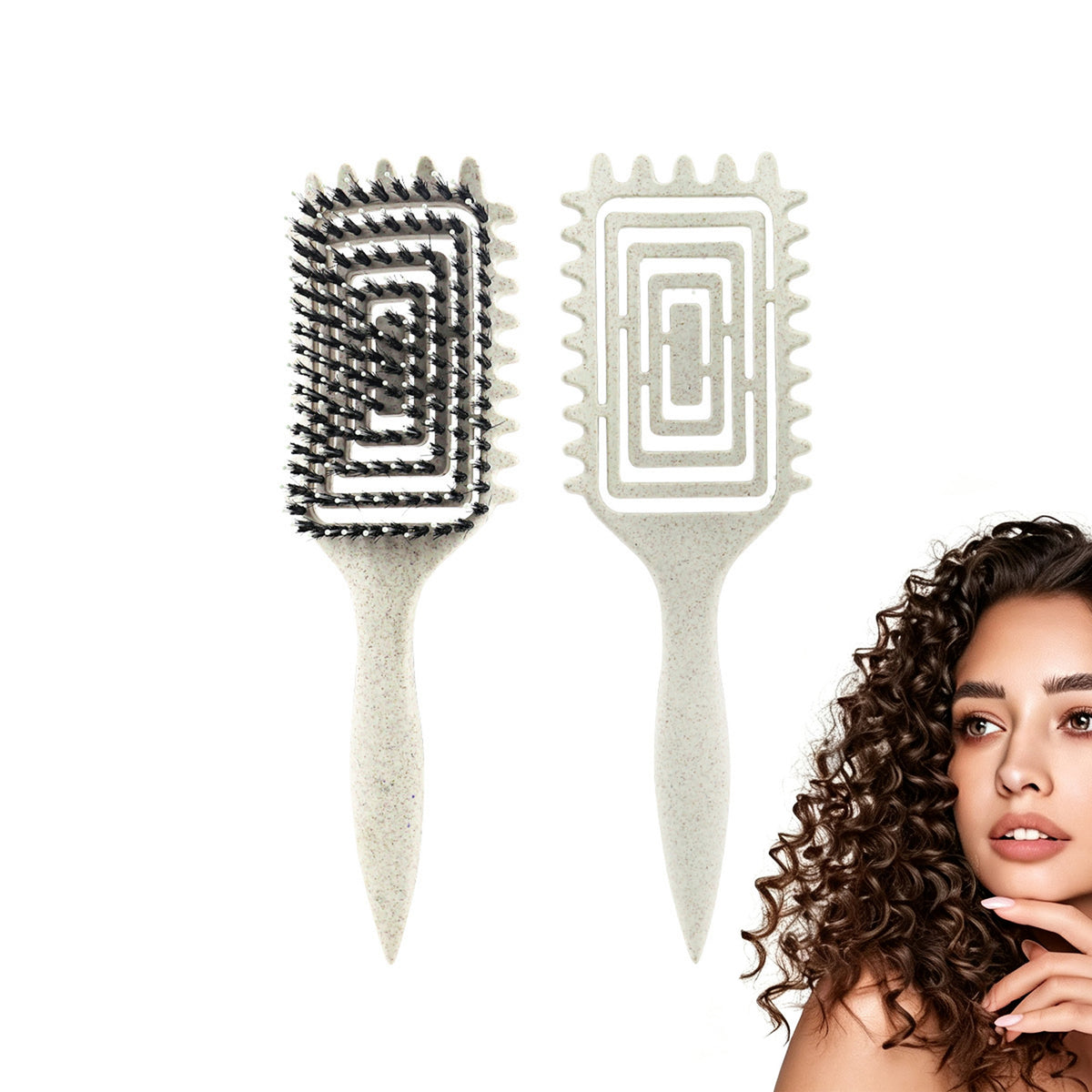 Curly Hair Brush with Soft Bristles Detangling Tangled Glides