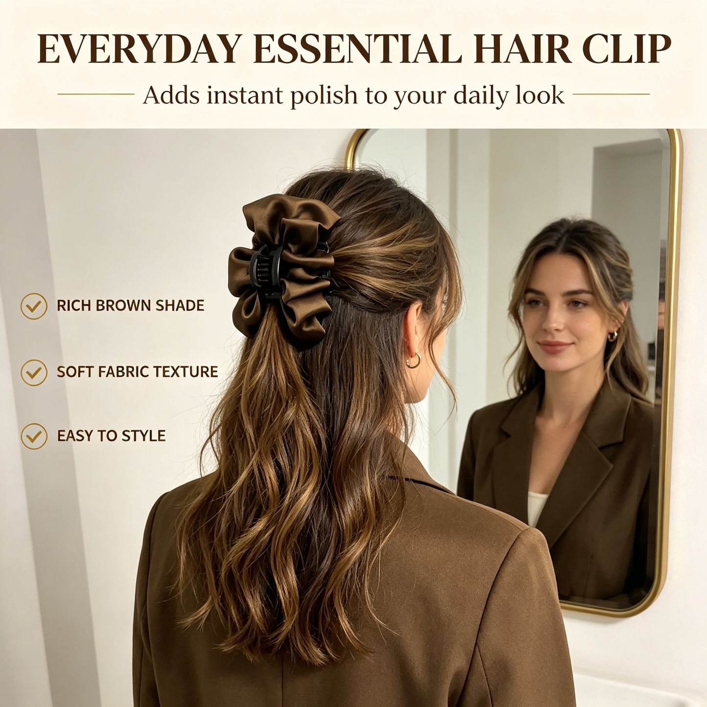 3 Pack / Set Satin Voluminous Claw Clips