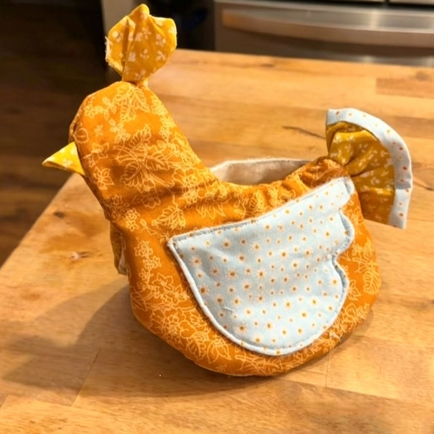 Handmade Quilted Chicken Oven Mitt
