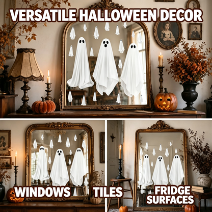Halloween White Ghost Window Mirror Clings Decal Decorations