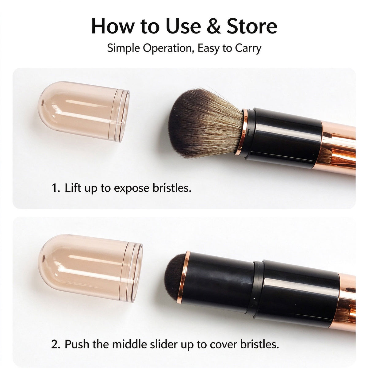 Capsule 6-in-1 Retractable Makeup Brush Set