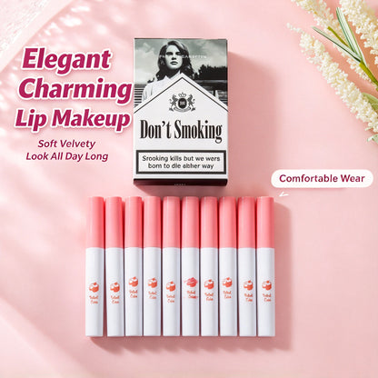 Creative Cigarette-Box-Style Matte Velvet Lipstick Set