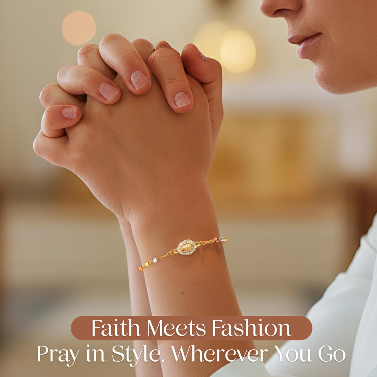Catholic Crucifix Gifts Rosary Bracelet for Women