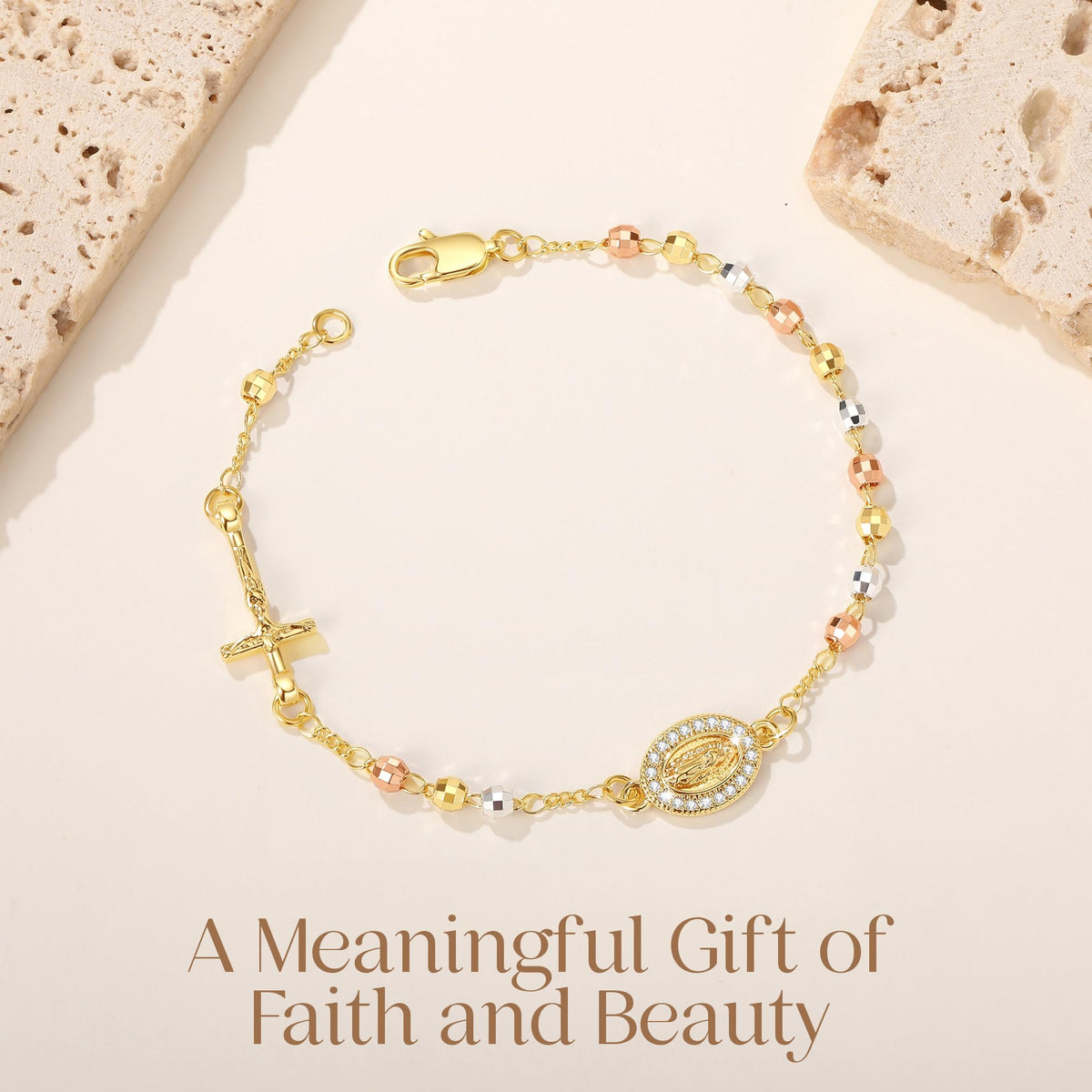 Catholic Crucifix Gifts Rosary Bracelet for Women