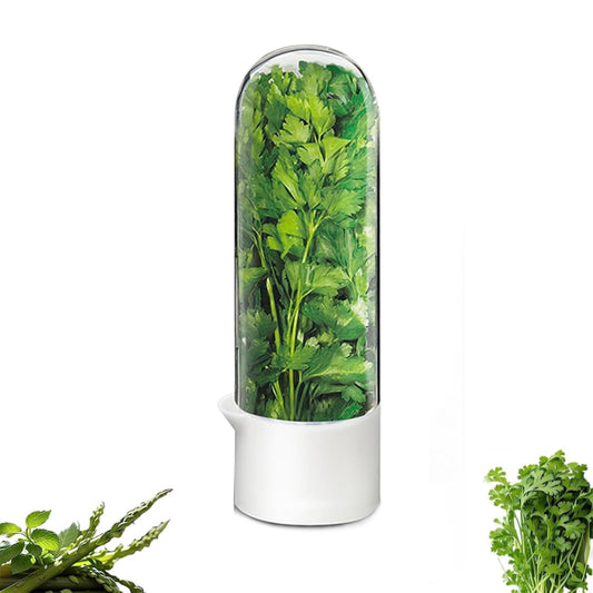 Herb Saver for Refrigerator – Fresh Herb Keeper & Storage Container for Cilantro, Basil, Asparagus & More
