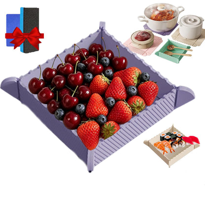 2-in-1 Magnetic Silicone Mat & Foldable Serving Tray