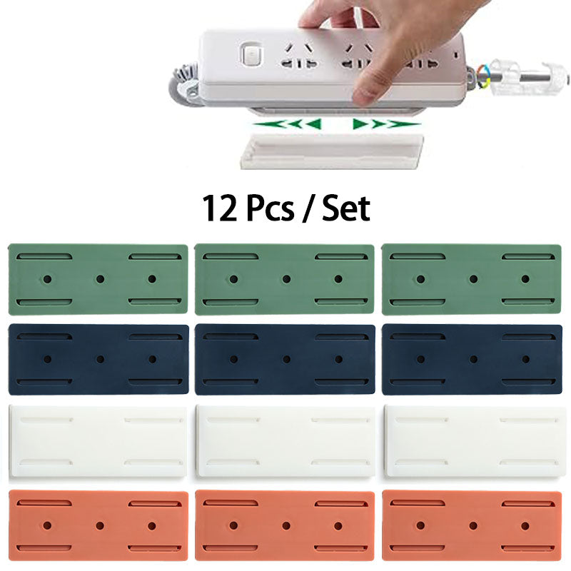 12 Pack Power Strip Holder, Punch-Free Adhesive Wall Mount