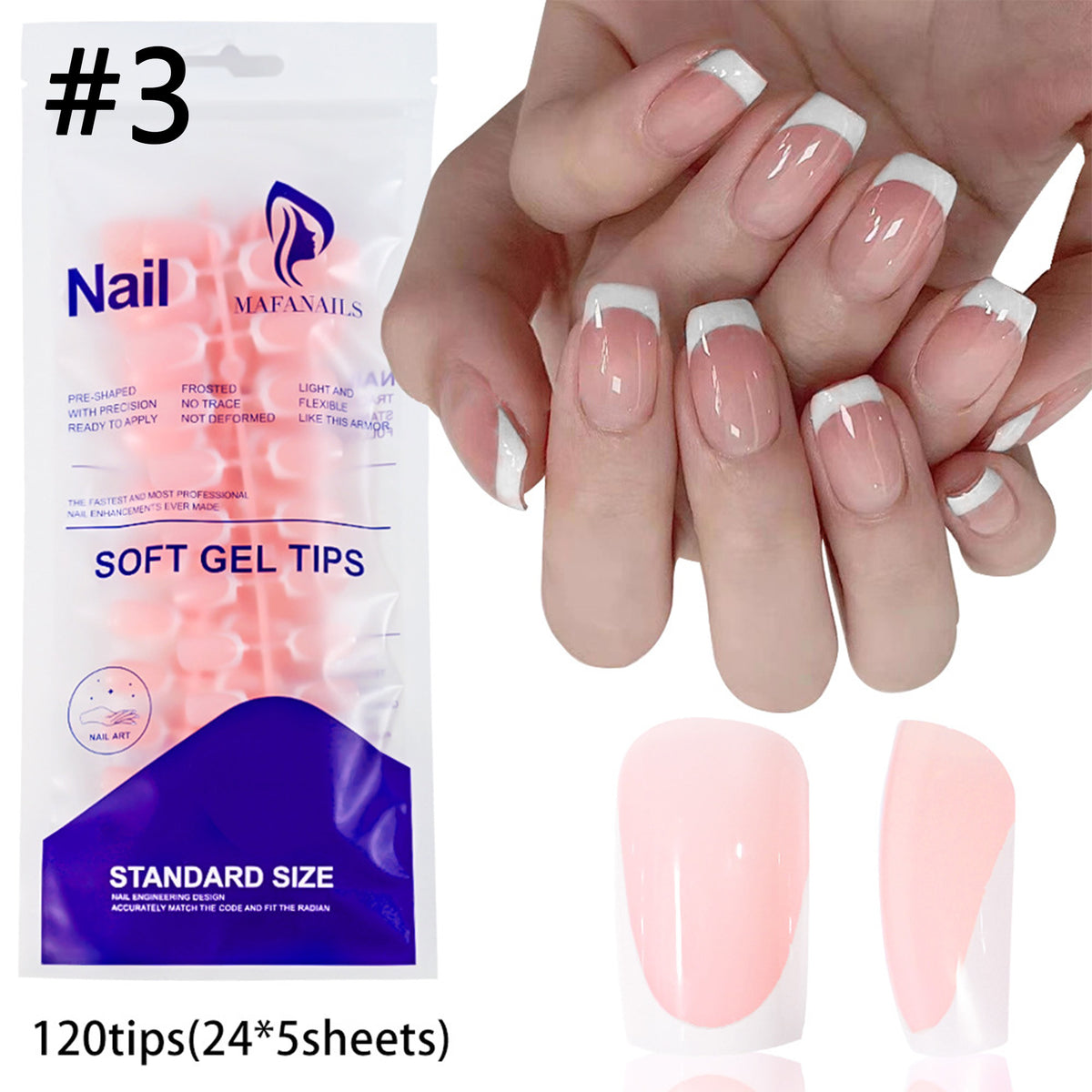 Removable Nail Sticker Set - Women's Soft Gel Nail Stickers, 120 Pcs
