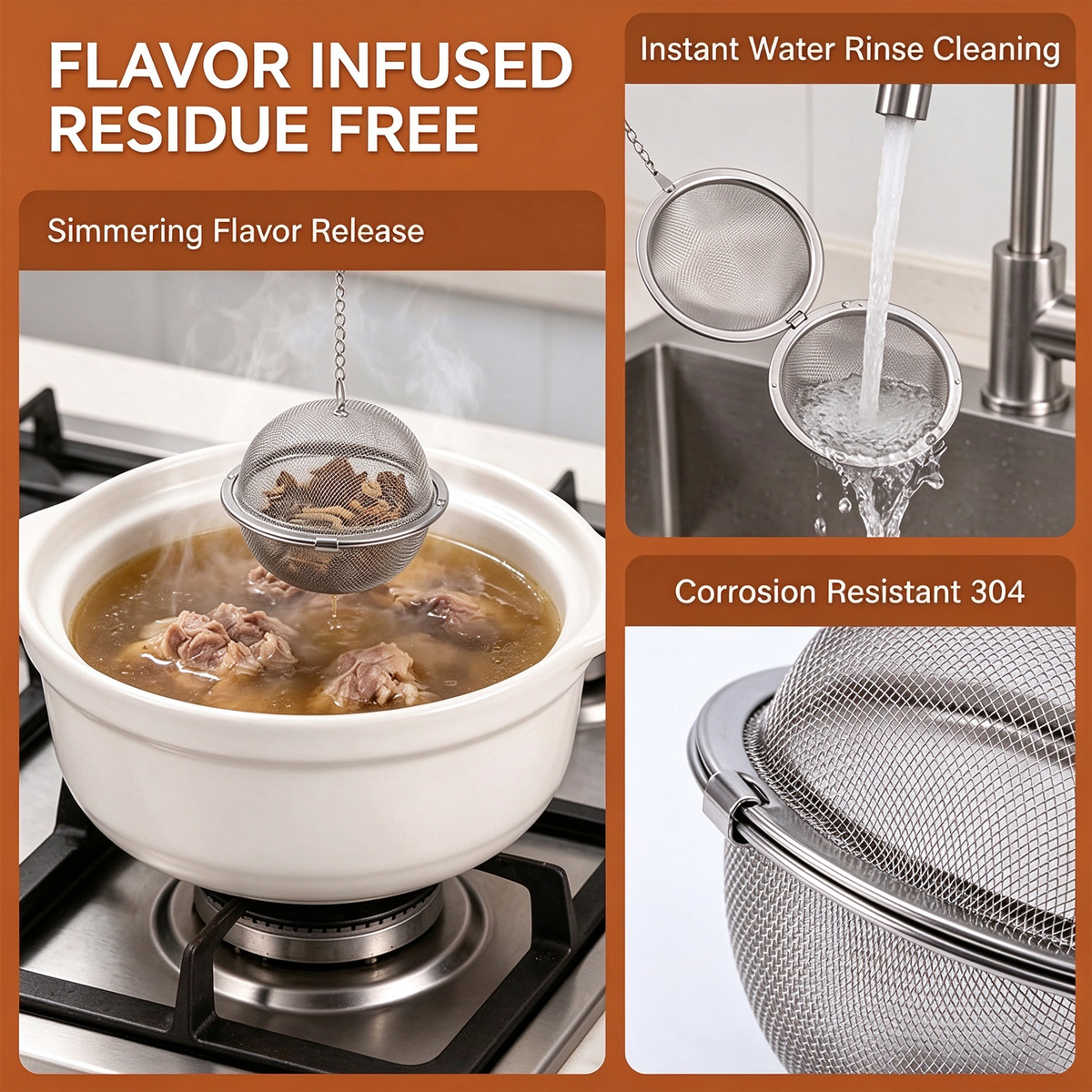 304 Stainless Steel Tea Ball Tea Holder