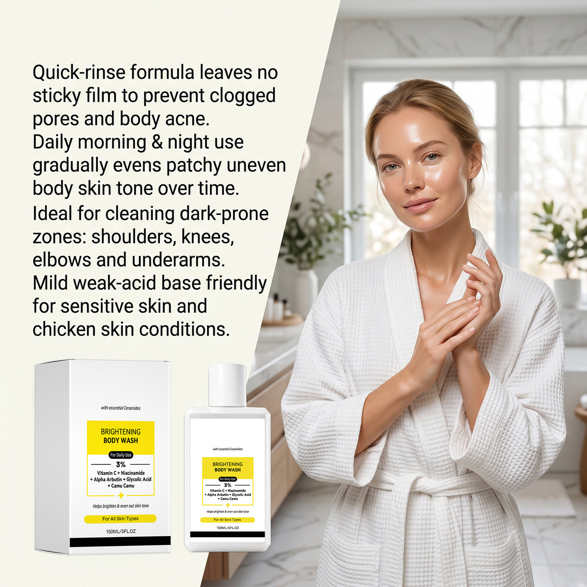 Glowing Skin VC Bodywash | Helps to Reduce Fades Dark Spots, Evens out Skin Tone