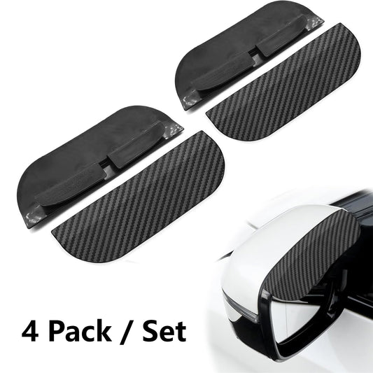 4-Pack Rearview Mirror Rain Cover - Carbon Fiber Material