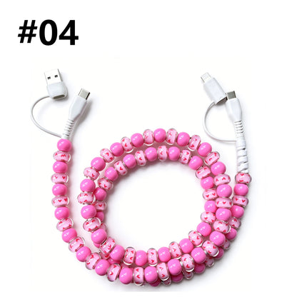 4 in 1 USB C Cable Multi Beaded Charger Cord