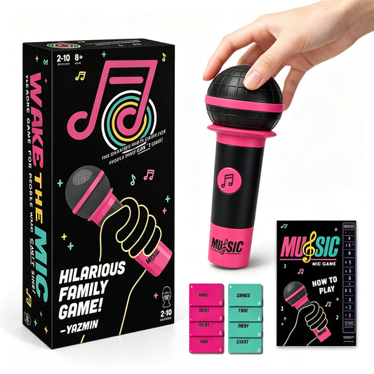 Karaoke Board Game w/Foam Mic, 8+ Ages, 2-10 Players